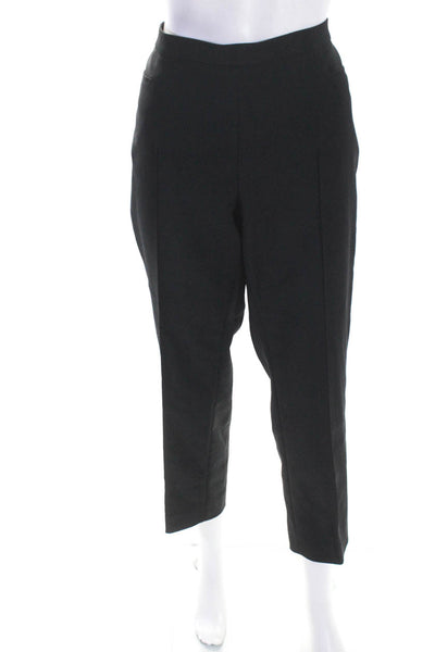 Akris Punto Womens Zip Up Side Seam High Rise Pants Trousers Black Size 12