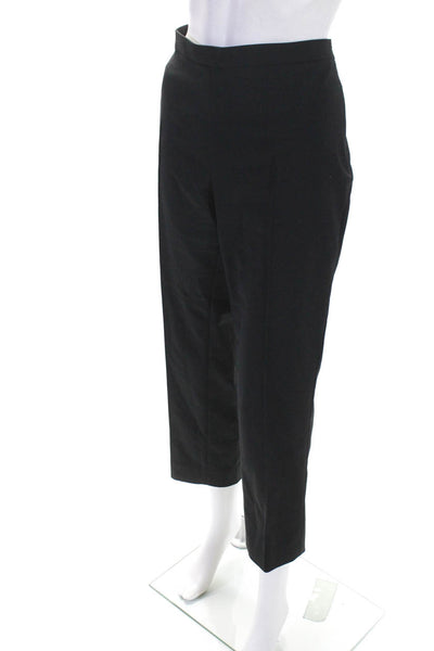 Akris Punto Womens Zip Up Side Seam High Rise Pants Trousers Black Size 12