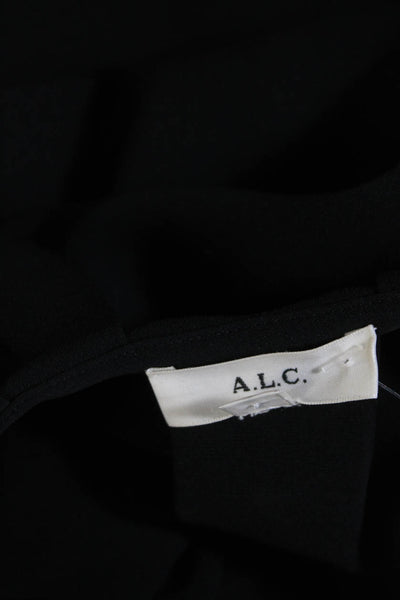 ALC Womens Crepe Cuffed Puff Sleeve V-Neck Pullover Blouse Top Black Size 4