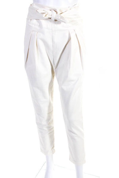 Over Lover Women's Zip Closure Pleated Front Straight Leg Pant Beige Size 26