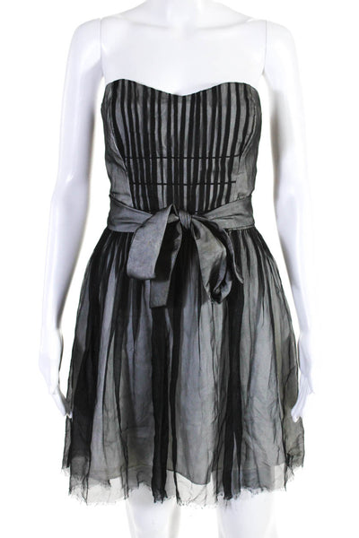 Helen Wang Women's Sweat Heart Neckline Strapless Flare Mini Dress Black Size 6
