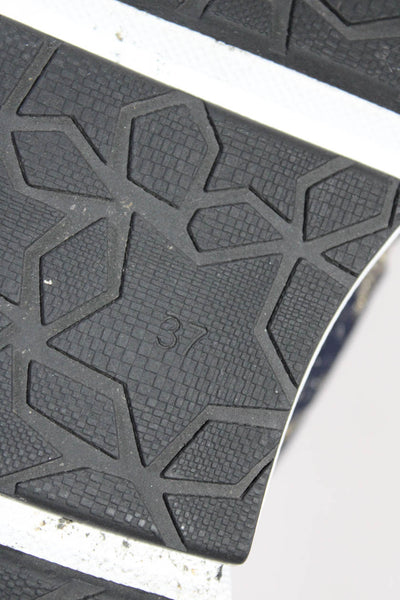 Ash Womens Geometric Metallic Print Lace-Up Round Toe Sneakers Black Size EUR37