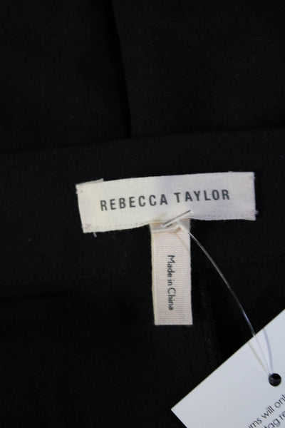 Rebecca Taylor Womens Hook & Eye Zipped Slim Straight Dress Pants Black Size 6