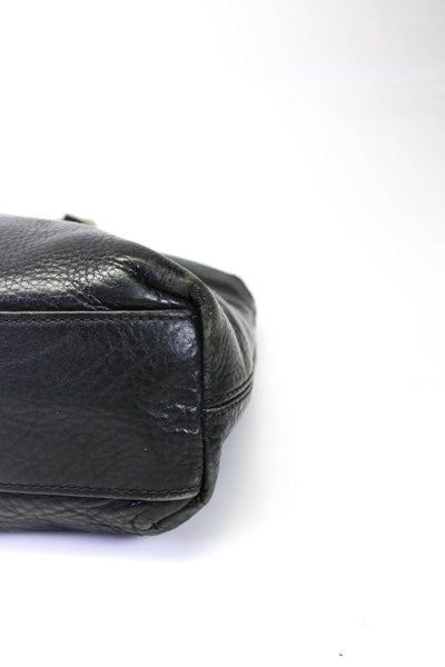 Coach Womens Leather Zippered Darted Embossed Medallion Shoulder Handbag Black