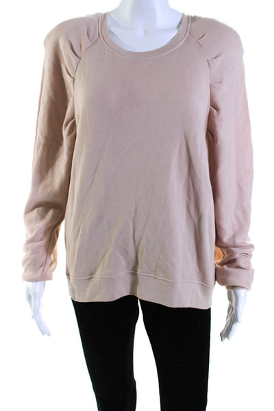 Joie Women's Crewneck Long Sleeves Pullover Blouse Light Pink Size L