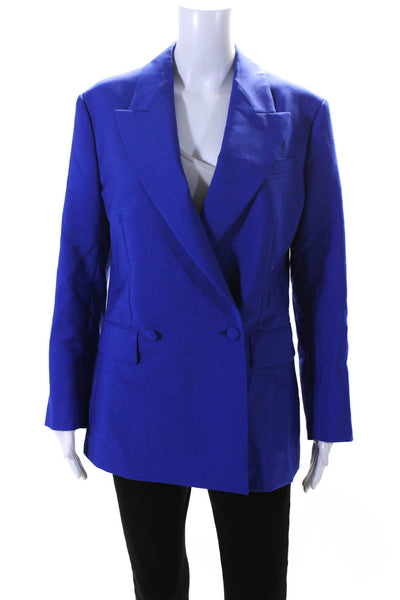 Salvatore Ferragamo Womens Buttoned Darted Collared Blazer Blue Size EUR42