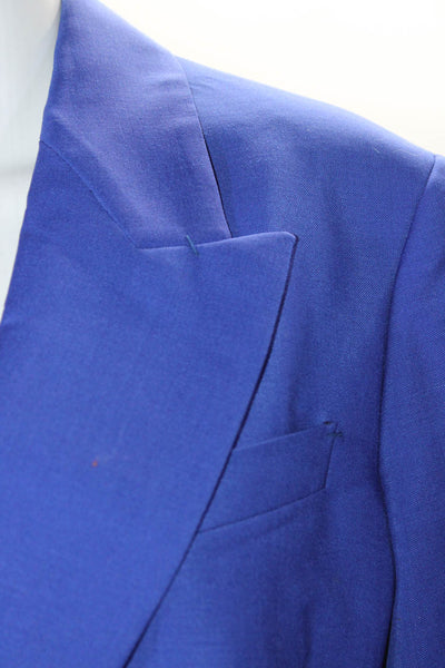 Salvatore Ferragamo Womens Buttoned Darted Collared Blazer Blue Size EUR42
