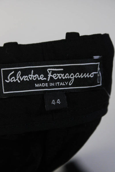 Salvatore Ferragamo Womens Wool Hook & Eye Straight Dress Pants Black Size EUR44