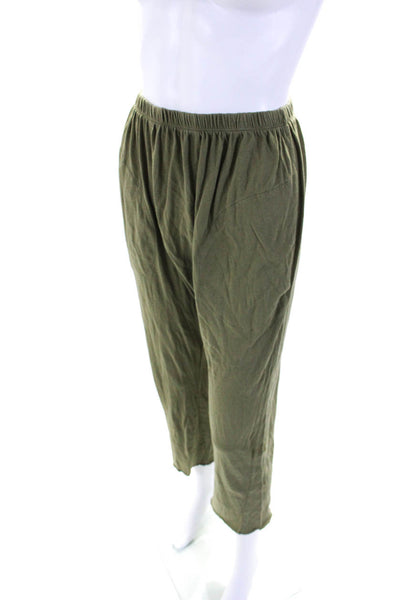 The Great Womens Short Sleeves Tee Shirt Pant Set Green Cotton Size 1/0