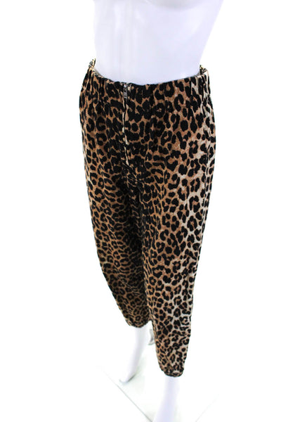 Ganni Women's Long Sleeves Full Zip Animal Print Two Piece Pant Set Size 34