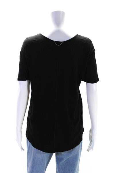 Sport The Kooples Women V-Neck Short Sleeve Pullover T-Shirt Top Black Size M