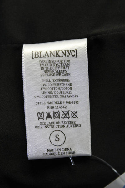 BLANKNYC Womens Vegan Leather Round Neck Long Sleeve Jacket Beige Size S