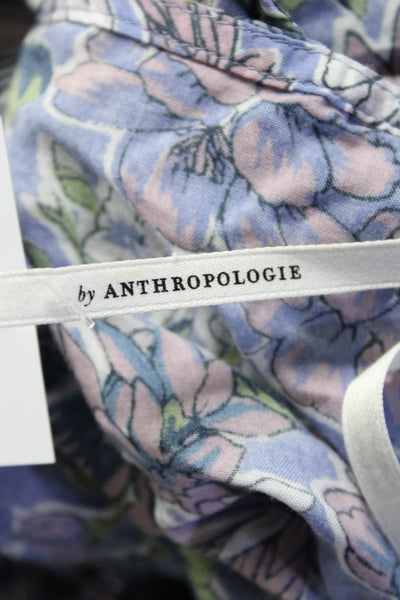 Anthropologie Womens Floral Print V Neck Jumpsuit Multi Colored Size Small