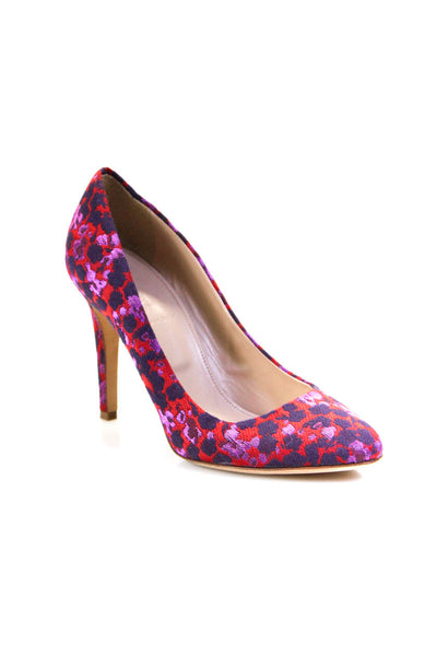 J Crew Womens Floral Abstract Print Pumps Red Multi Colored Size 7
