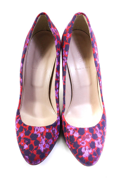 J Crew Womens Floral Abstract Print Pumps Red Multi Colored Size 7
