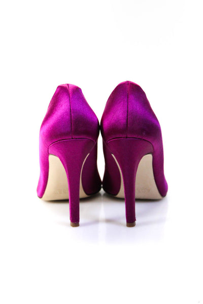 J Crew Womens Satin Pointed Toe Slide On Pumps Violet Purple Size 7