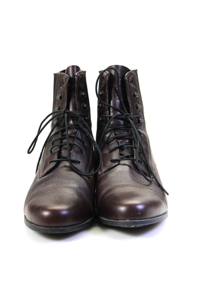 Ariat Womens Dark Brown Lace Up High Top Combat Boots Shoes Size 9.5B