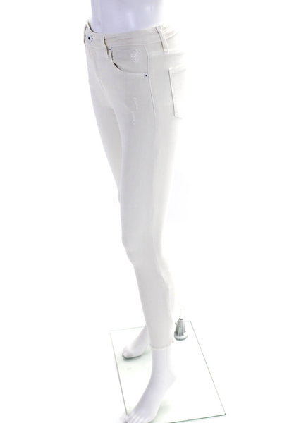 Jonathan Simkhai Women's Midrise Five Pockets Skinny Denim Pant Cream Size 25