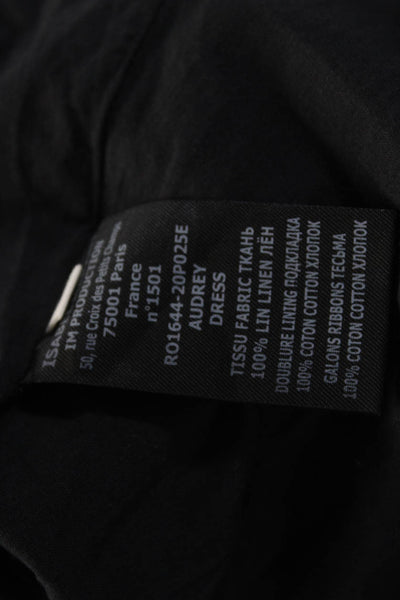 Isabel Marant Etoile Women's Flutter Sleeves Tiered Mini Dress Black Size 34