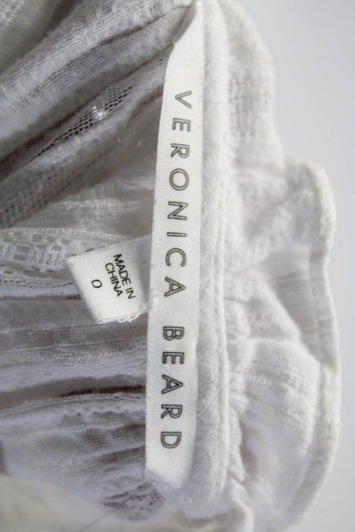 Veronica Beard Women's V-Neck Long Sleeves Tassel Blouse White Size 0