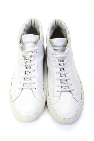 Common Projects Mens Light Gray High Top Fashion Sneakers Shoes Size 15