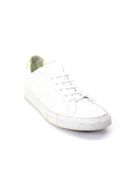 Common Projects Mens White Leather Low Top Fashion Sneakers Shoes Size 15
