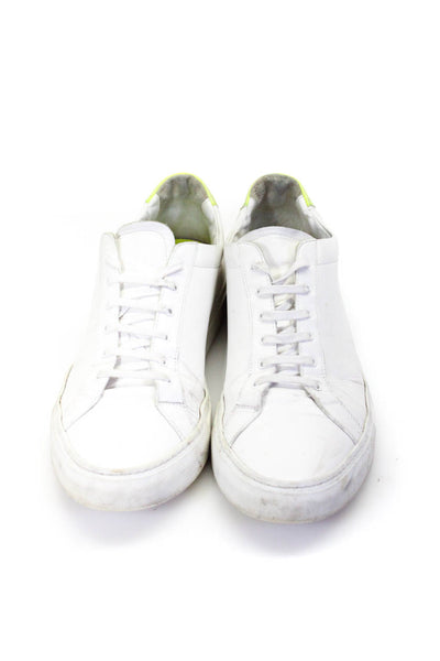 Common Projects Mens White Leather Low Top Fashion Sneakers Shoes Size 15