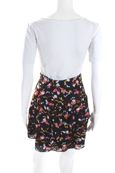 ALC Women's Zip Closure Ruffle Flare Flare Silk Floral Mini Skirt Size 0