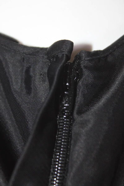 Just Cavalli Womens Satin Pleated Front Half Sleeve Pencil Dress Black Size 44