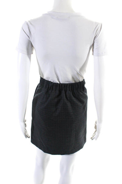The Frankie Shop Womens Straight Pencil Plaid Skirt Black Size Large