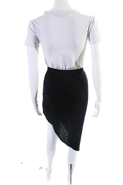 Helmut Womens Asymmetrical Elastic Waist Skirt Black Size Medium