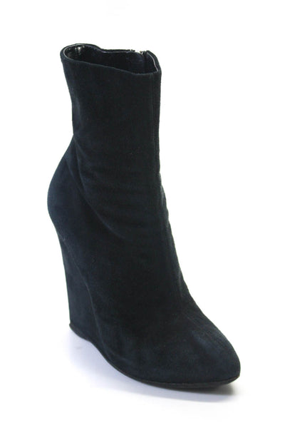 Giuseppe Zanotti Design Womens Wedge Heel Ankle Boots Black Suede Size 39 9