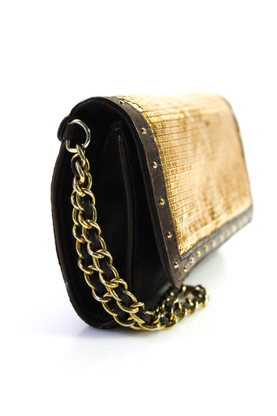 Michael Kors Women's Bifold Snap Closure Metallic Wallet Gold Brown Size M