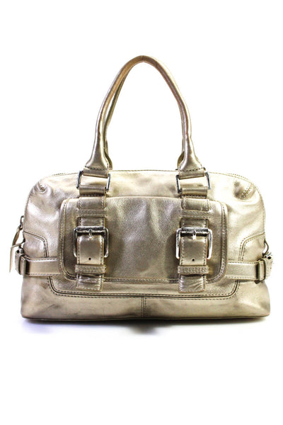 Michael Michael Kors Women's Zip Closure Top Handle Gold Metallic Tote Handbag M