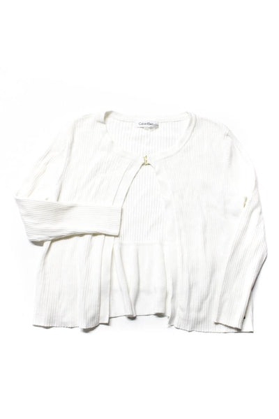 Calvin Klein Michael Michael Kors Womens Cardigan Sweater White Size S Lot 2