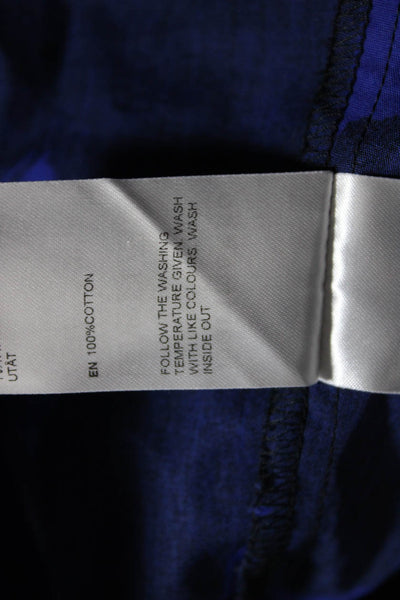 Marimekko Womens Circle Print Long Sleeves Dress Blue Black Cotton Size EUR 40