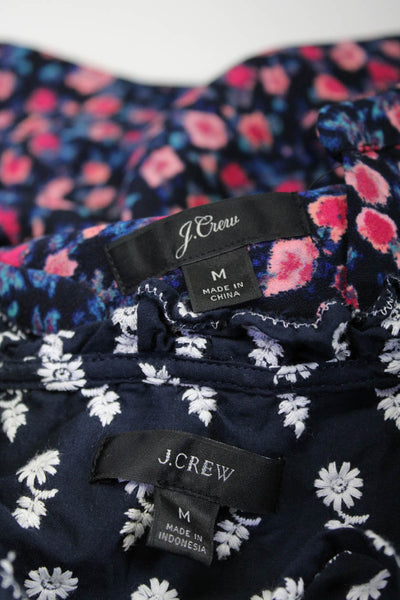 J Crew Women's 3/4 Sleeves Flowy Dressy Floral Blouse Size M Lot 2