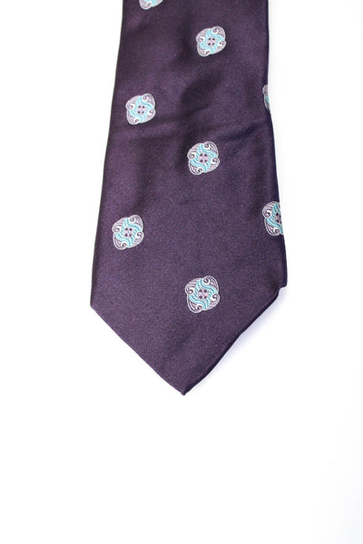 Holliday & Brown Re-Edited For Prada Mens Silk Jacquard Classic Tie Purple Blue
