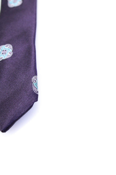 Holliday & Brown Re-Edited For Prada Mens Silk Jacquard Classic Tie Purple Blue