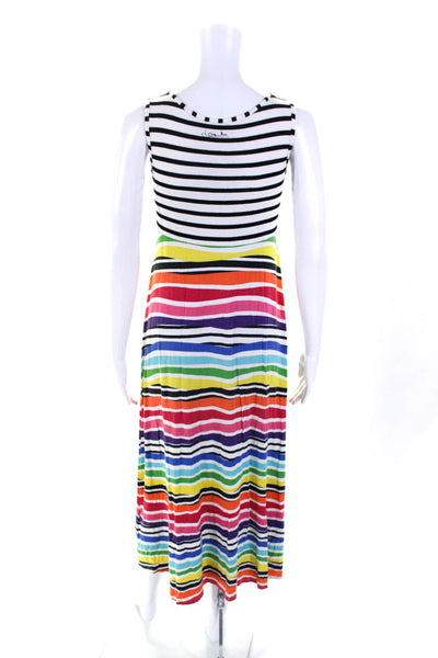 Junior Gaultier Childrens Girls Striped Maxi Dress Multi Colored Size 16