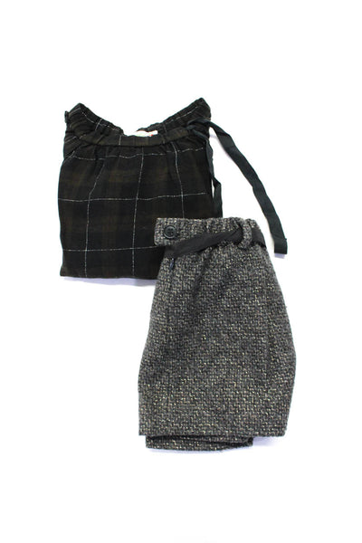 Bonpoint Girls Cotton Striped Metallic Blouse Top Skirt Black Size 4 Lot 2
