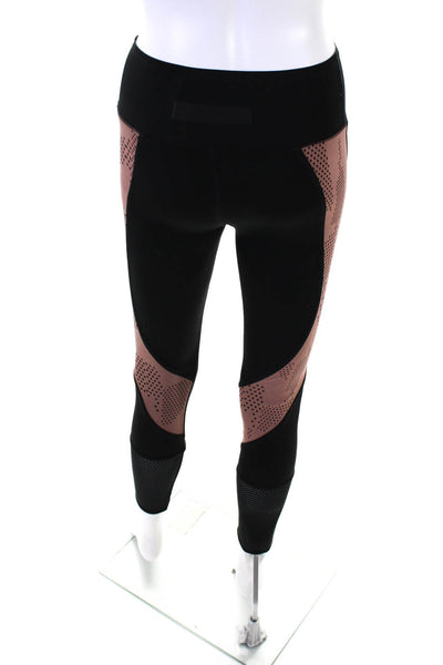 Adidas Stella McCartney Womens Elastic Waist Tapered Legging Black Pink Size XS