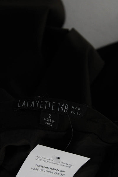 Lafayette 148 New York Women's Lined Slit Hem A-Line Midi Skirt Brown Size 2