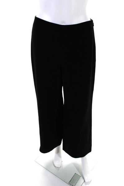 Theory Womens Unlined Flat Front Zip Up Mid-Rise Wide Leg Pants Black Size 4