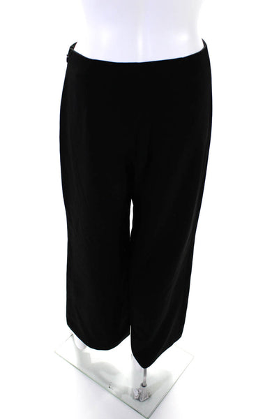 Theory Womens Unlined Flat Front Zip Up Mid-Rise Wide Leg Pants Black Size 4