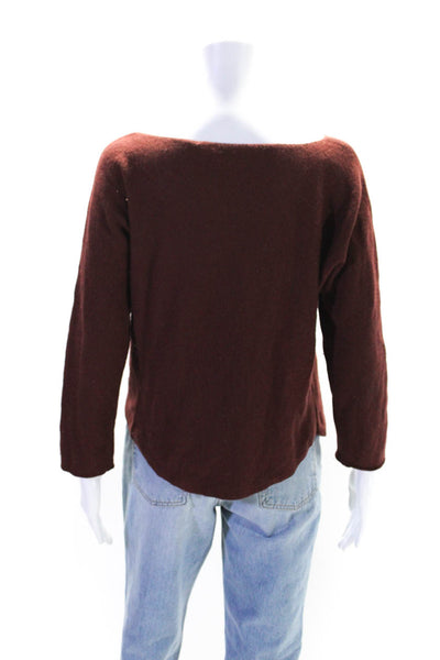 Vince Womens Wool Knit Long Sleeve Round Neck Pullover Sweater Top Red Size M