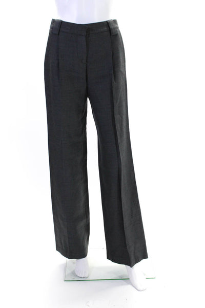 Proenza Schouler Womens Wool Hook Close Mid-Rise Straight Leg Pants Gray Size 2