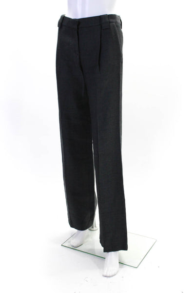 Proenza Schouler Womens Wool Hook Close Mid-Rise Straight Leg Pants Gray Size 2