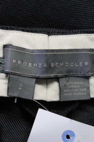 Proenza Schouler Womens Wool Hook Close Mid-Rise Straight Leg Pants Gray Size 2