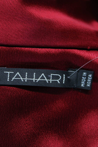 Tahari Womens Dark Red V-Neck Off Shoulder Sleeveless Shift Dress Size 4